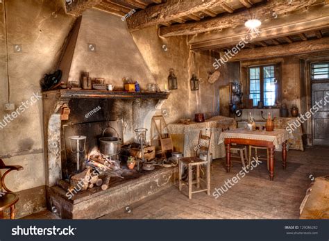 Old Times Farmhouse Interior Old Country Stock Photo (Edit Now) 129086282