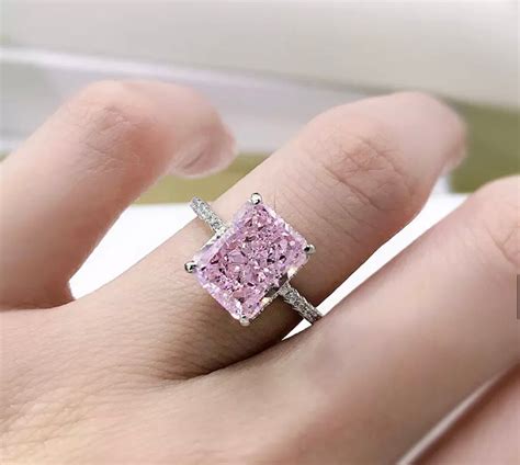 Pink Diamond Ring Pink Lab Grown Diamond Ring Pink Diamond - Etsy