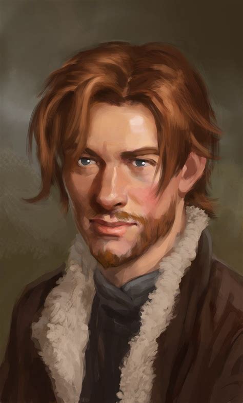 a digital painting of a man with long hair and beard wearing a fur ...