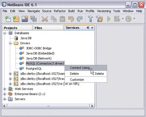 connecting   mysql     binding component