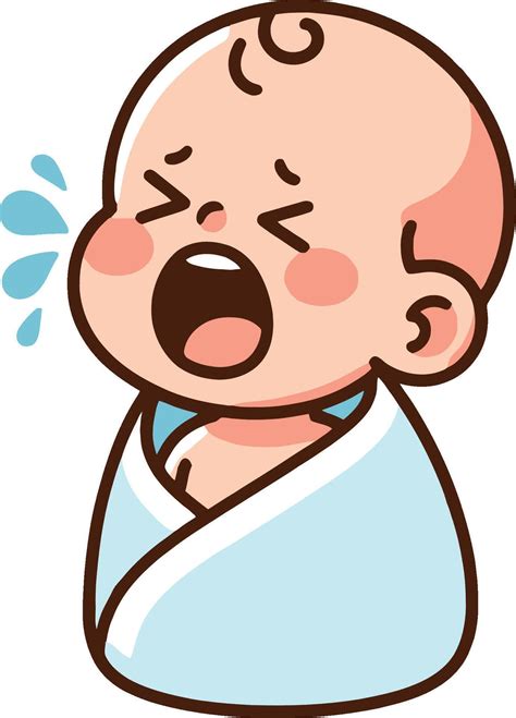 crying newborn baby cartoon illustration  vector art  vecteezy