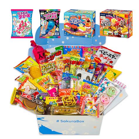 Amazon.com: Sakura Box Japanese Candy & Snacks 50 Pieces Dagashi + 4