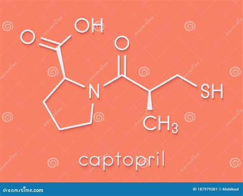 Captopril Molecular Structure 3d, Flat Model, Capoten, Structural ...