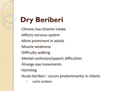 thiamin vitamin  beriberi powerpoint  id