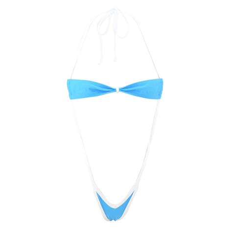 Buy SHEERYLO Micro Sling Bikini Sling Monokini Turquoise Online at