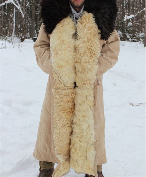 140 Sheepskin Coat Black Winter Bekesha Tulup Shearling Jacket | Etsy