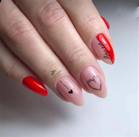 Сердечки | Valentines nails, Romantic nails, Red nails