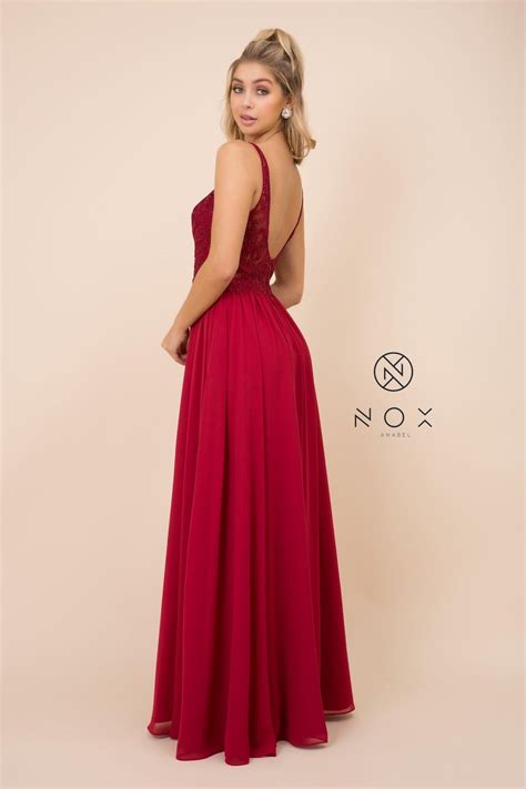 Burgundy Long Sleevelees Formal Dress Prom - Formal Dresses & Gowns