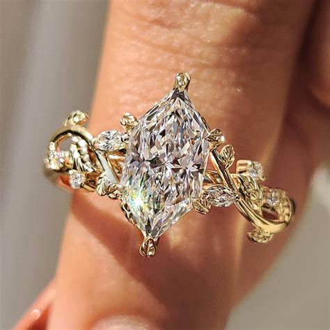 nature inspired dutch marquise engagement ring