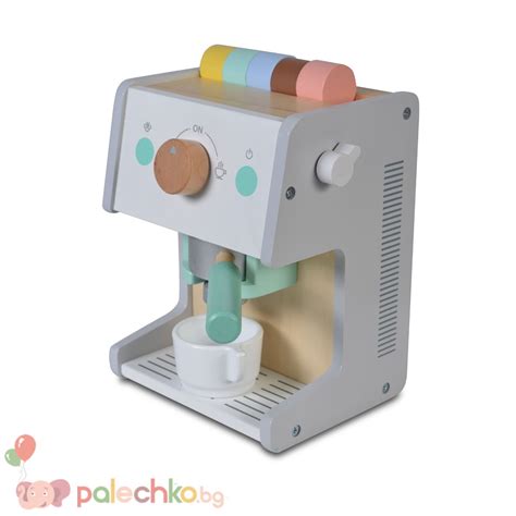 Детска дървена кафемашина с капсули Moni Toys - Палечко.БГ - Детски играчки