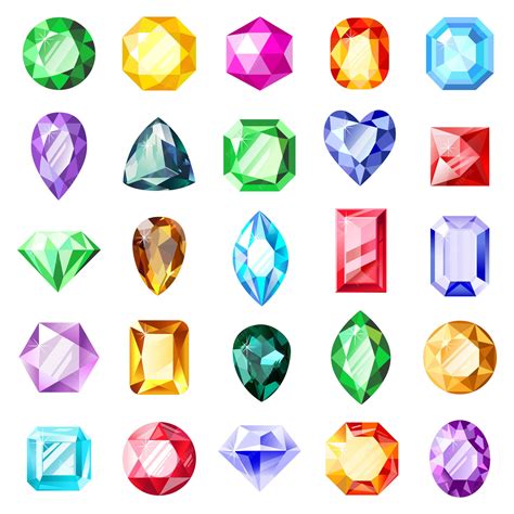 Premium Vector | Jewel gemstones. Jewelry crystal gems, diamond jewel