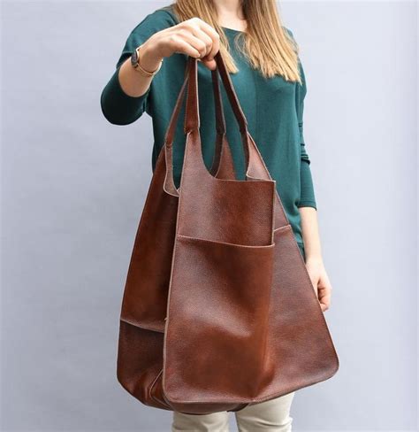 Weekender Oversized Bag Large Leather Tote Bag Slouchy Tote - Etsy ...