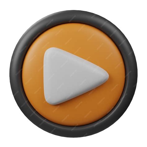 premium photo  icon orange  play button  black border