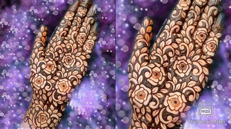 beautiful rose bharwa mehndi designmehndi design  front hand
