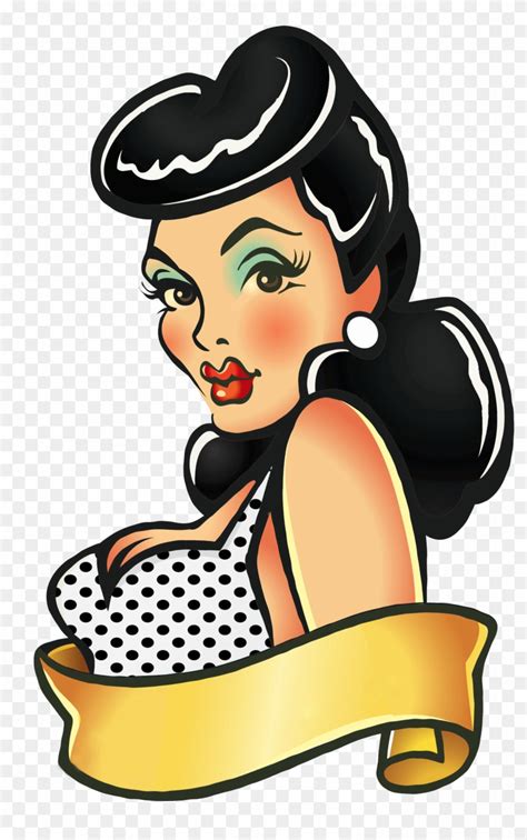 Tattoo Clipart Greaser - Pin Up Girl Png - Free Transparent PNG Clipart ...