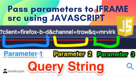 How to pass URL parameters to iframe in JavaScript ? Step by Step