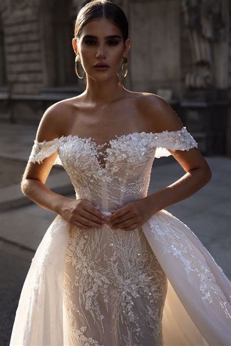 Elegant Lace and Sequin Fitted Wedding Dress with Dropped Straps Kimmy