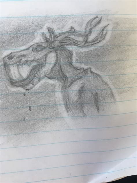 A sketch of the wendigo. : r/Sketch