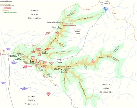 Map of Canyon de Chelly National Monument, Arizona