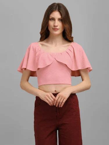 knit  sleeve designer ladies crop top solid  rs piece  surat