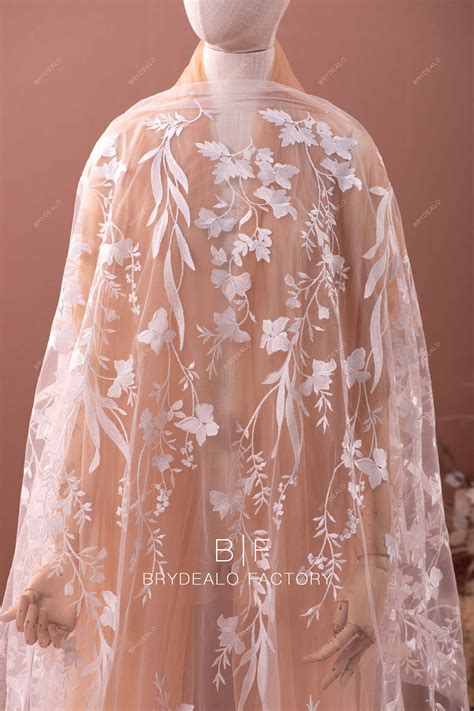embroidery vine flower bridal lace fabric