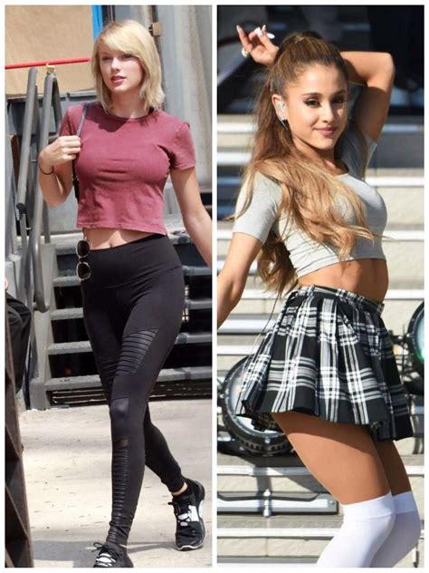 Taylor Swift and Ariana Grande Threesome. You can fuck one but have to