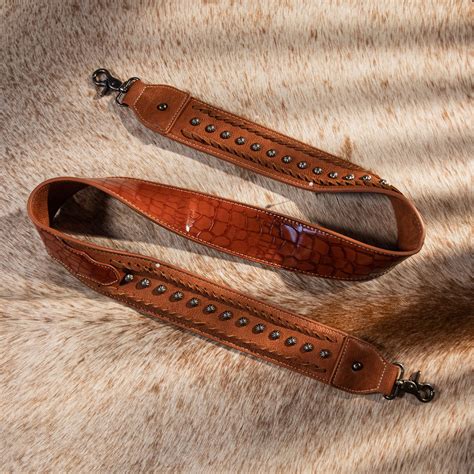 PST-1010 Montana West Western Guitar Style Croc Print Crossbody Strap