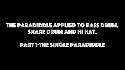 paradiddle applied   kit part   single paradiddle youtube