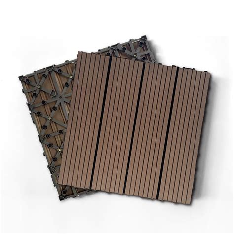 Wood Plastic Composite Deck Tiles Set of 20pcs Composite Decking Resist