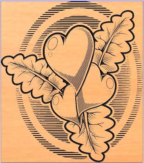 сердечки листочки DXF File - Cnc File
