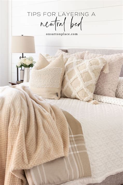 Adding Interest to Layered Neutral Bedding | Neutral bedding, Farmhouse
