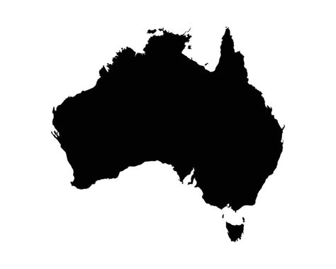 australia map outline vector art icons  graphics