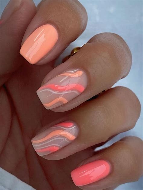 Coral Nail Designs: 45+ Trendiest Looks and Colors | Simple gel nails, Summery nails, Acrylic ...