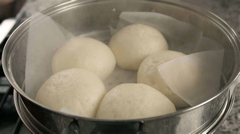 steamed buns with sweet red bean paste filling - Cooking Korean food ...