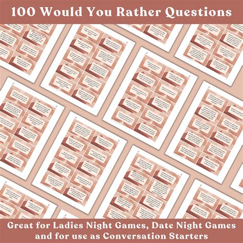 Printable Would You Rather Game: 100 Funny Questions (digital Download