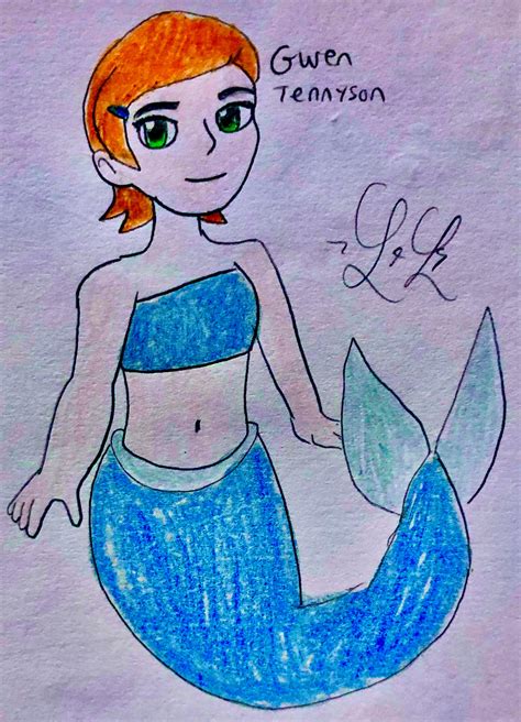 Gwen Tennyson as a mermaid by LugiaLover249 on DeviantArt
