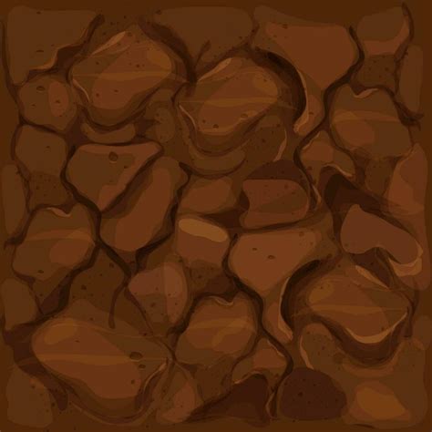 Ground texture, soil top view in cartoon style with stones and texture ...