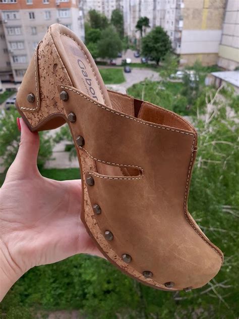 Замшевые шлепки сабо на пробковой подошве от gabor — цена 539 грн в ...