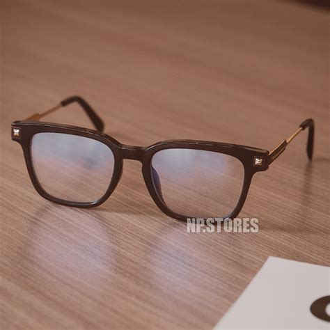 jual frame kacamata warna coklat brown desain keren mewah engsel