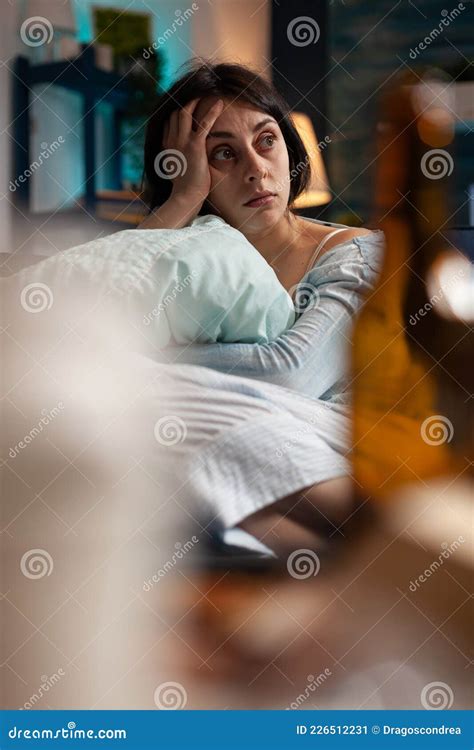 Vulnerable Traumatised Stress Victim Woman with Bipolar Disorder Stock ...