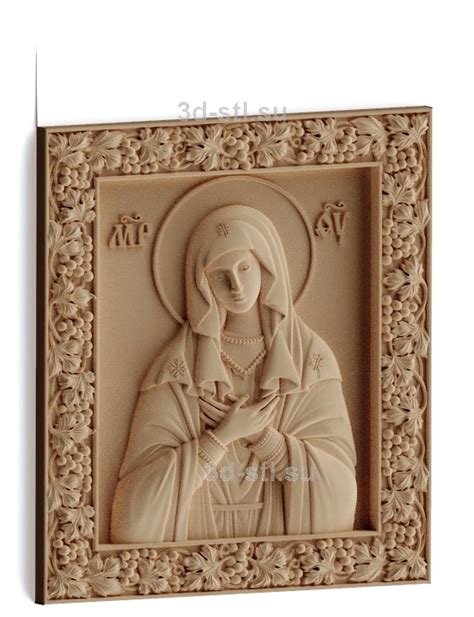 stl модель-Икона Божья Матерь "Умиление" - 3d-stl.su