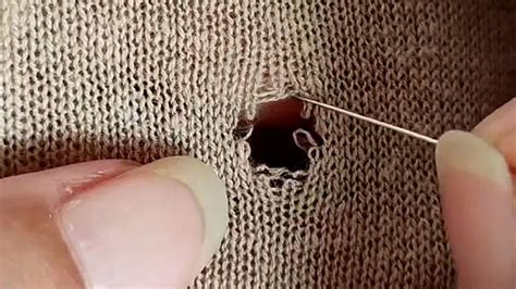 how to fix hole in knit sweater