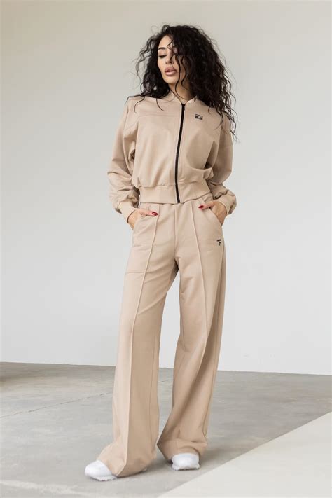 Костюм бомбер и брюки-палаццо TOTALFIT SET1-LD32 XL Бежевий • Краща ...