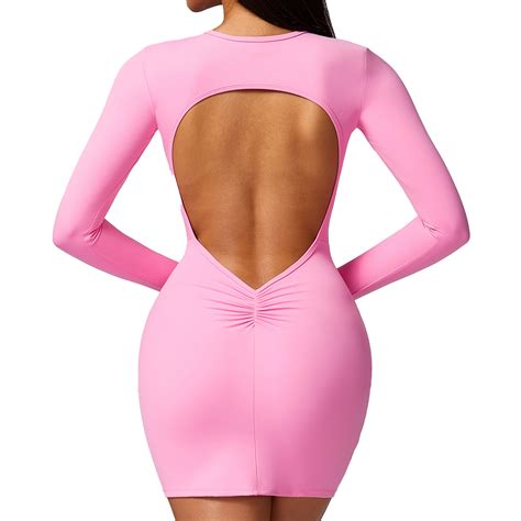 Long Sleeve Sexy Backpacking Buttock Skirts Tight Dress - Jumpsuit and