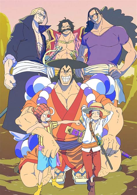 shanks, buggy the clown, gol d. roger, silvers rayleigh, kouzuki oden