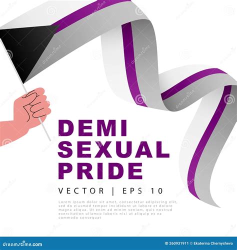 The Flag of Demisexual Pride in the Hand of a Man. Limited Sexual