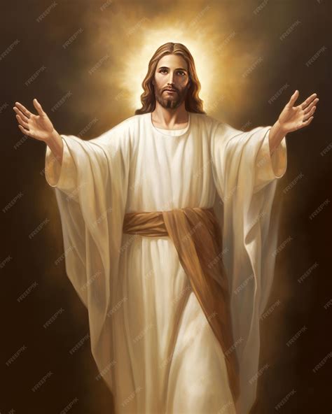 Jesus De Braços Abertos Desenho - Uma pintura de Jesus com os braços abertos em fundo escuro IA ...