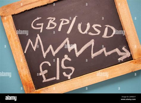 Concept Showing of British pound falling vs American dollar rising ...