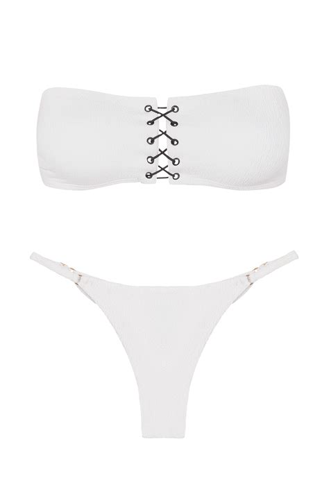 Top Bandeau Blair White e Calcinha Rafa Cheeky White - ViX Paula