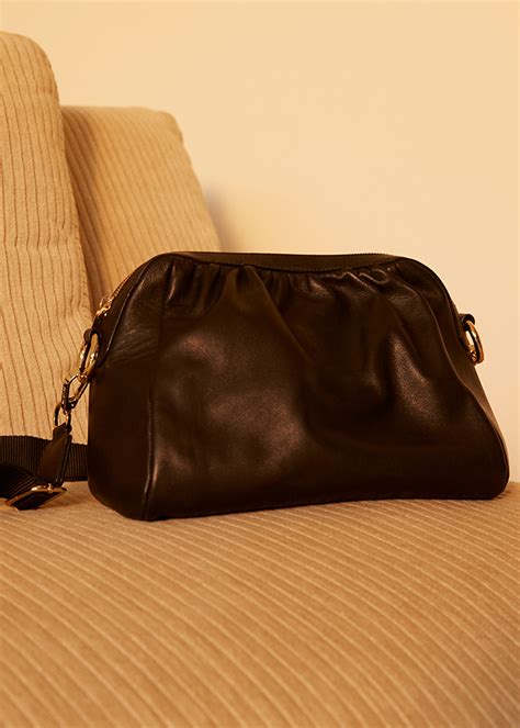 Black Leonie Gathered Shoulder Bag | WHISTLES | Whistles UK